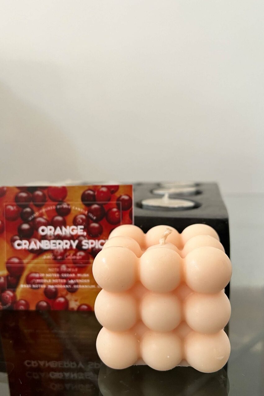Orange Cranberry Spice Bubble Candle