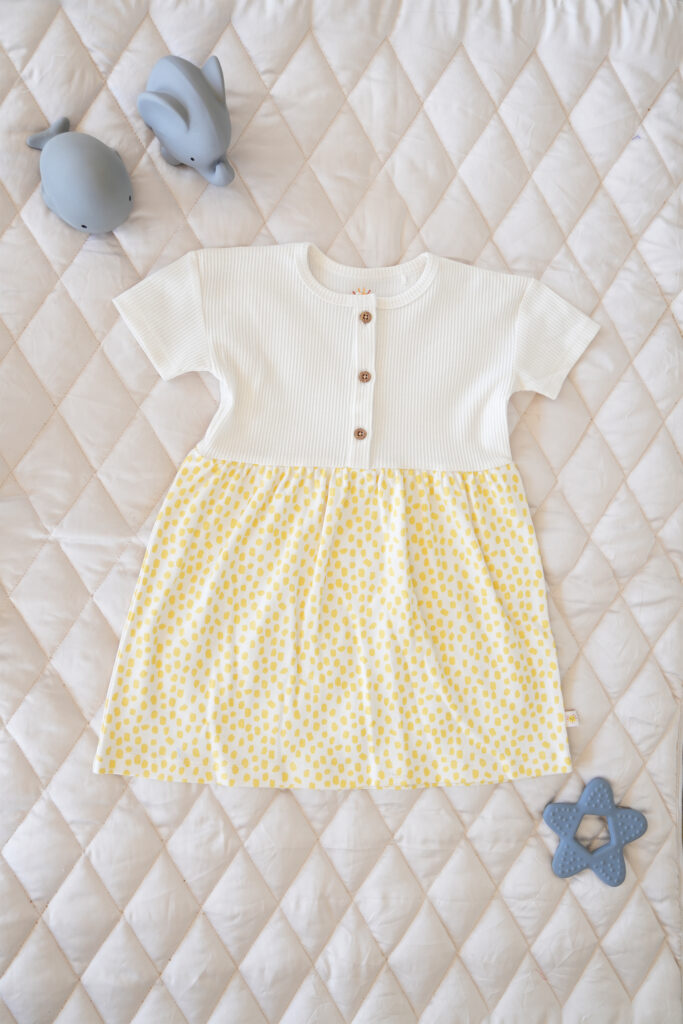 Drop Shoulder Dress Dusty Spot All Over Print