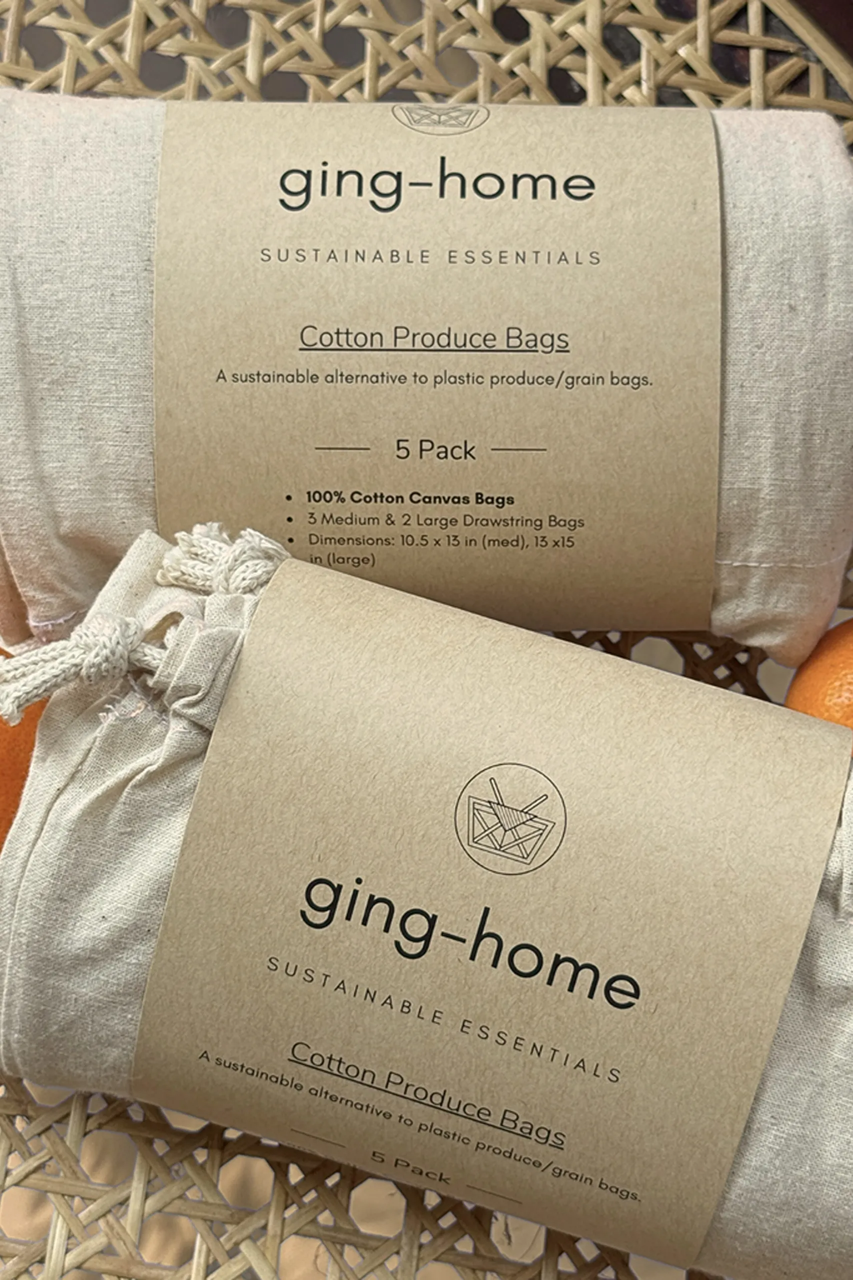 Canvas Produce Bags (Set of 5) - Image 2