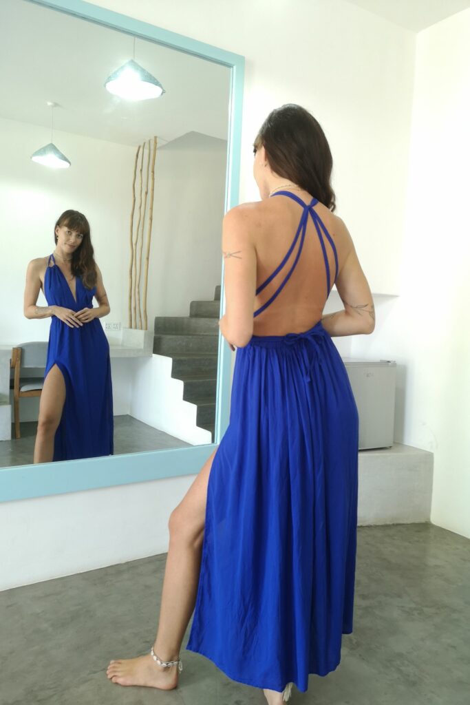 V Dress Blue