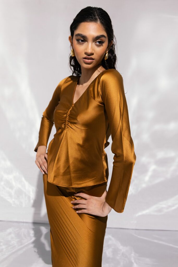 Ruched Lily Top Gold
