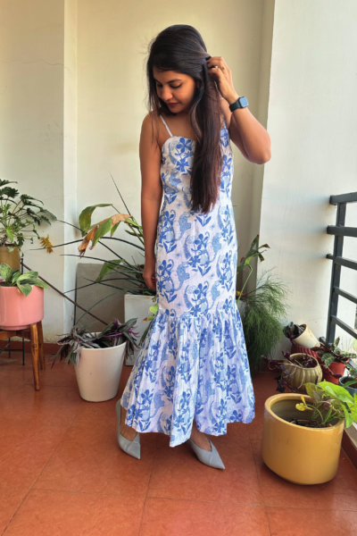 Tropical Blue Strap Dress