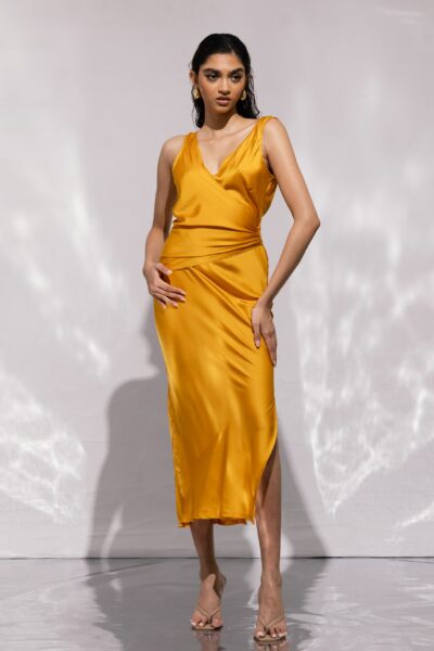Rebecca Drape Dress - Gold