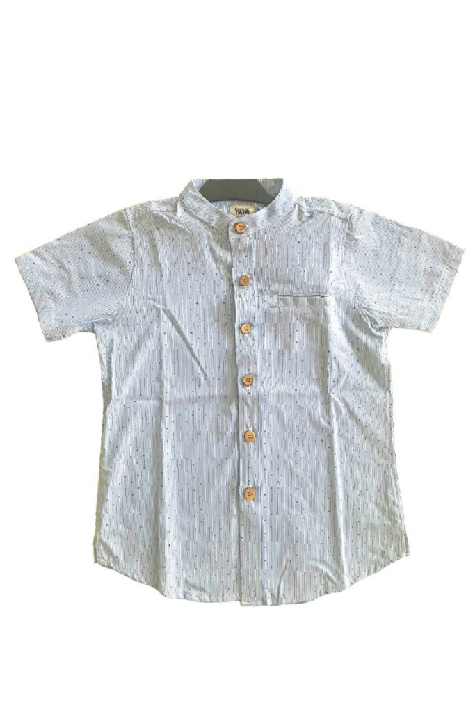 Boys Denim Floral Print Shirt Captain Blue main image 1