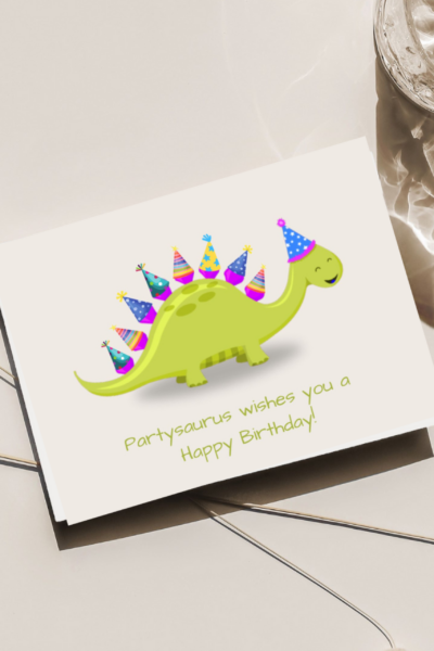 Partysaurus Greeting Cards