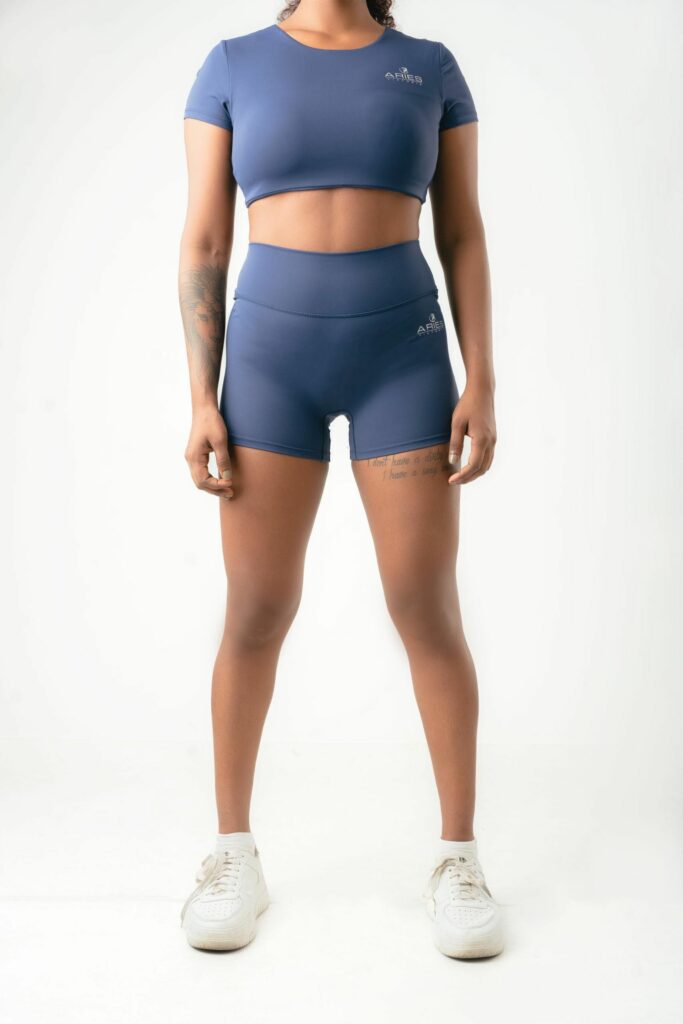 Athena Blue High Waist Short