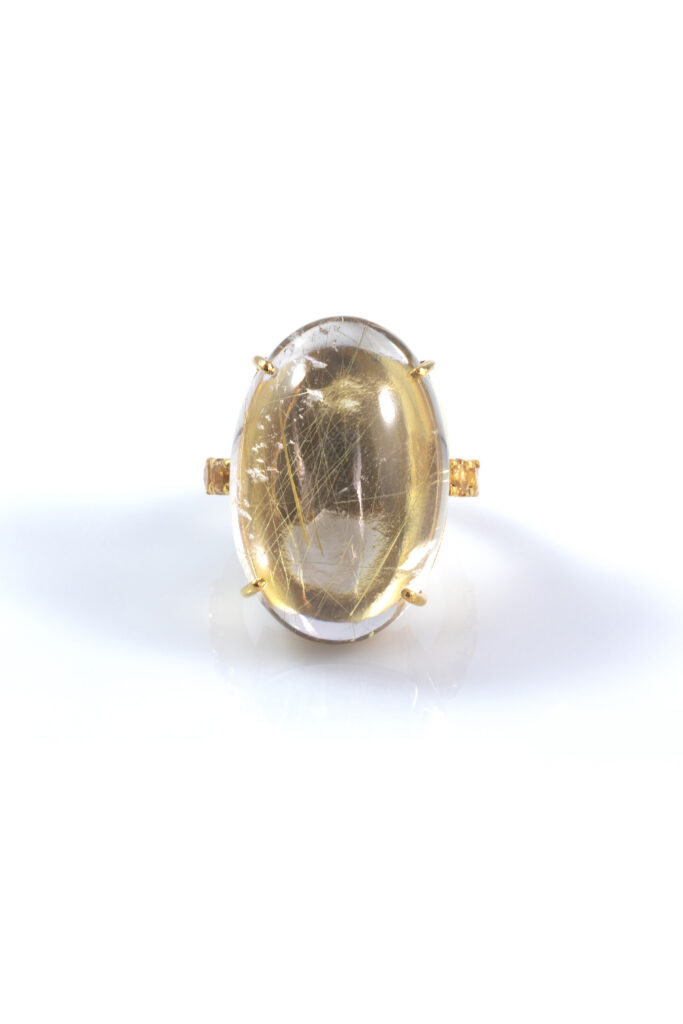 Golden Rutile Quartz & Citrine Ring