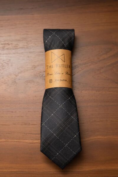 Baldwin Charcoal Plaid Tie