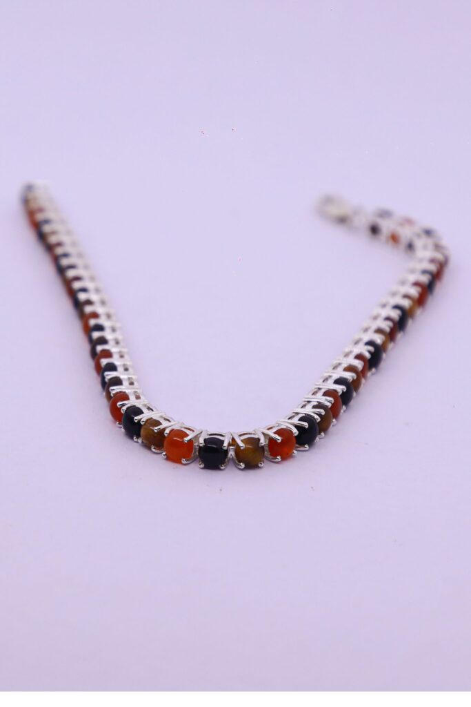 Red & Black Onyx & Tigers Eye Bracelet