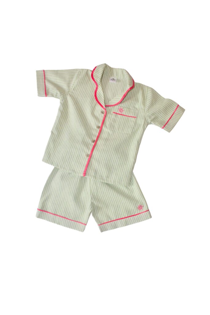 Avery Green Short Sleeved Pyjama Set