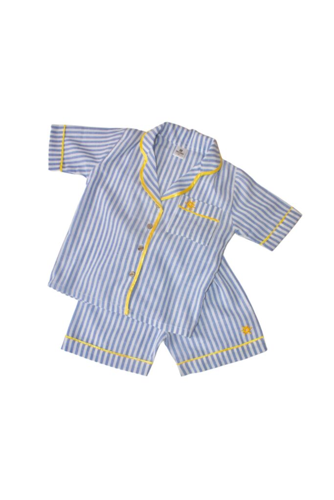 Alex Blue Short Sleeved Pyjama Set