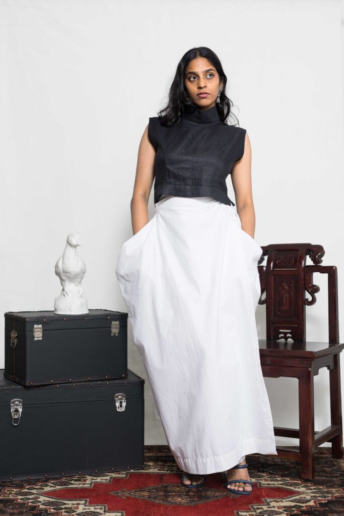 Butterfly Wrap Around Lungi Skirt White