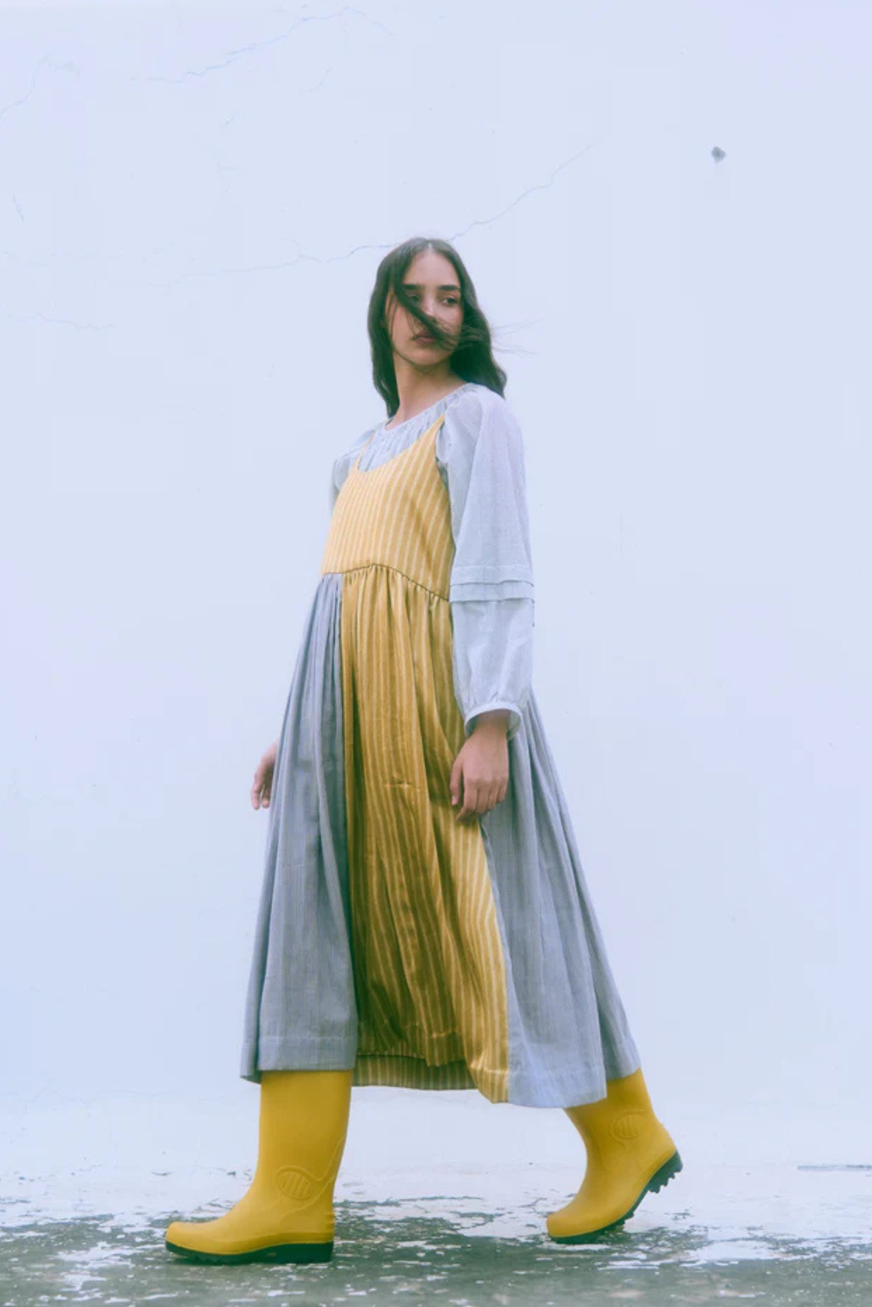 Alice Ochre Slip Dress - Image 2