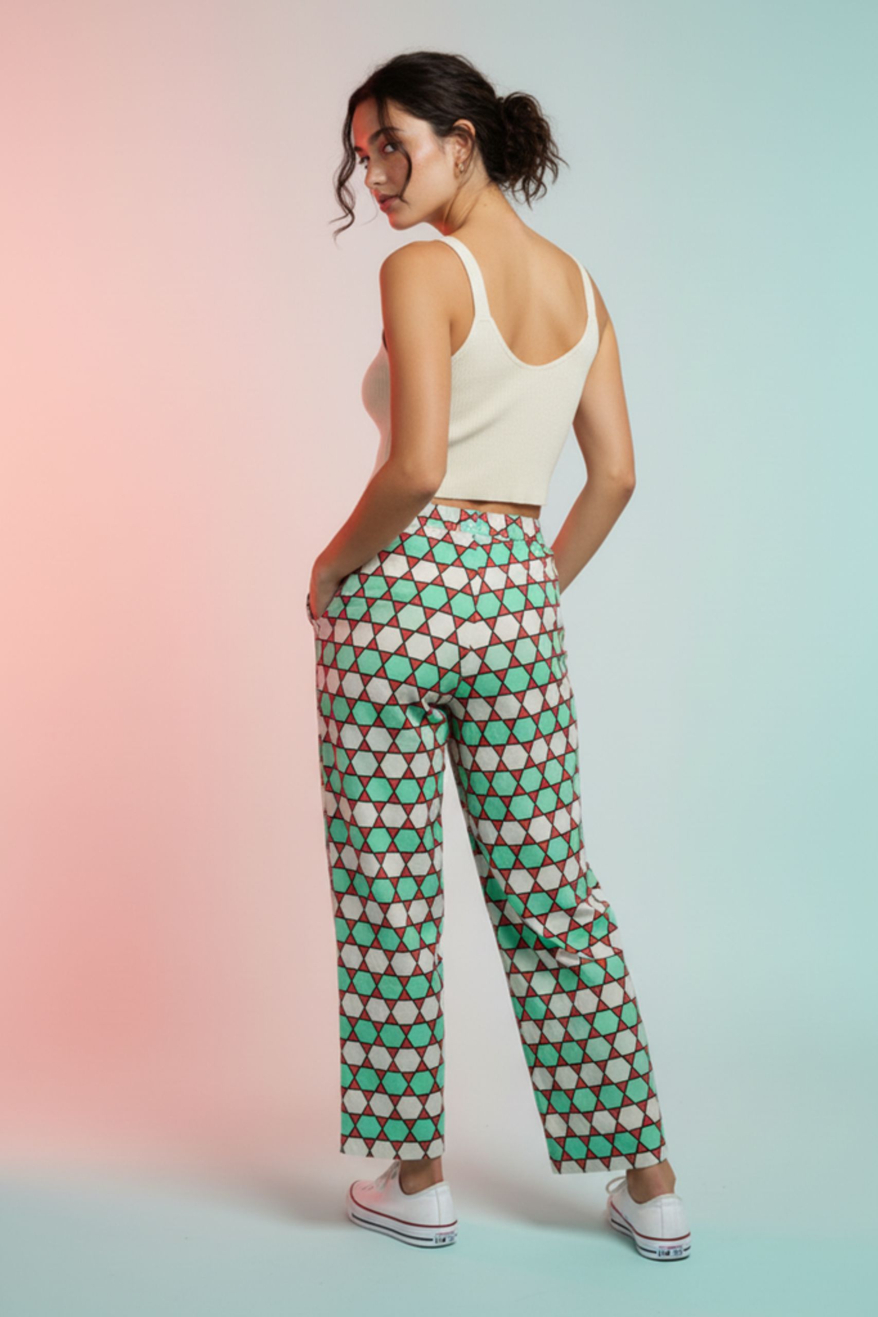 Half Elastic Pant Star Green & Red - Image 2
