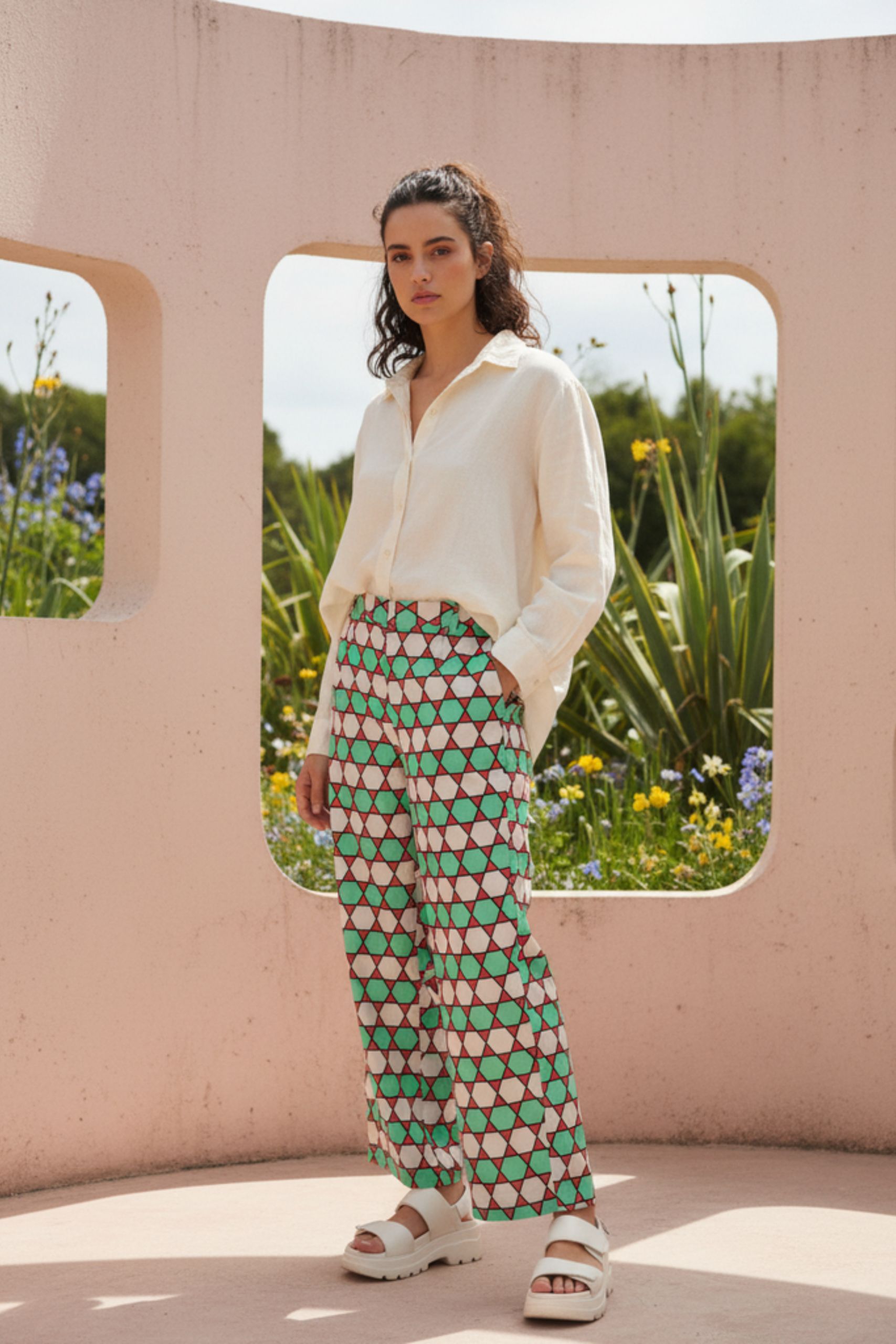 Half Elastic Pant Star Green & Red - Image 3