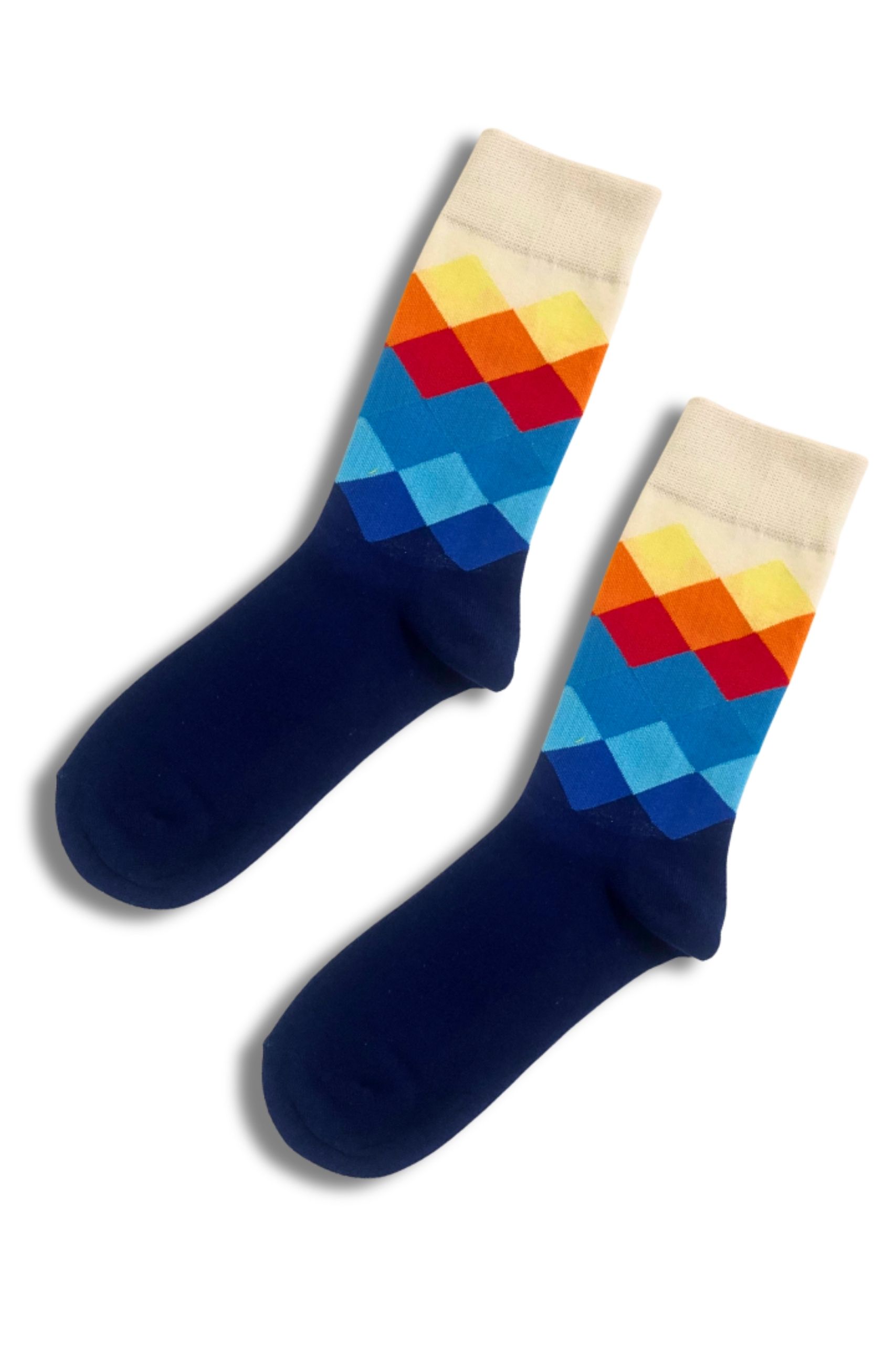 White & Yellow Crew Socks