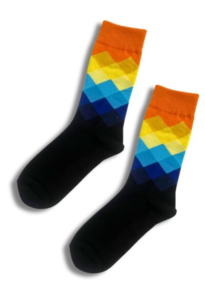 Orange & Yellow Crew Socks