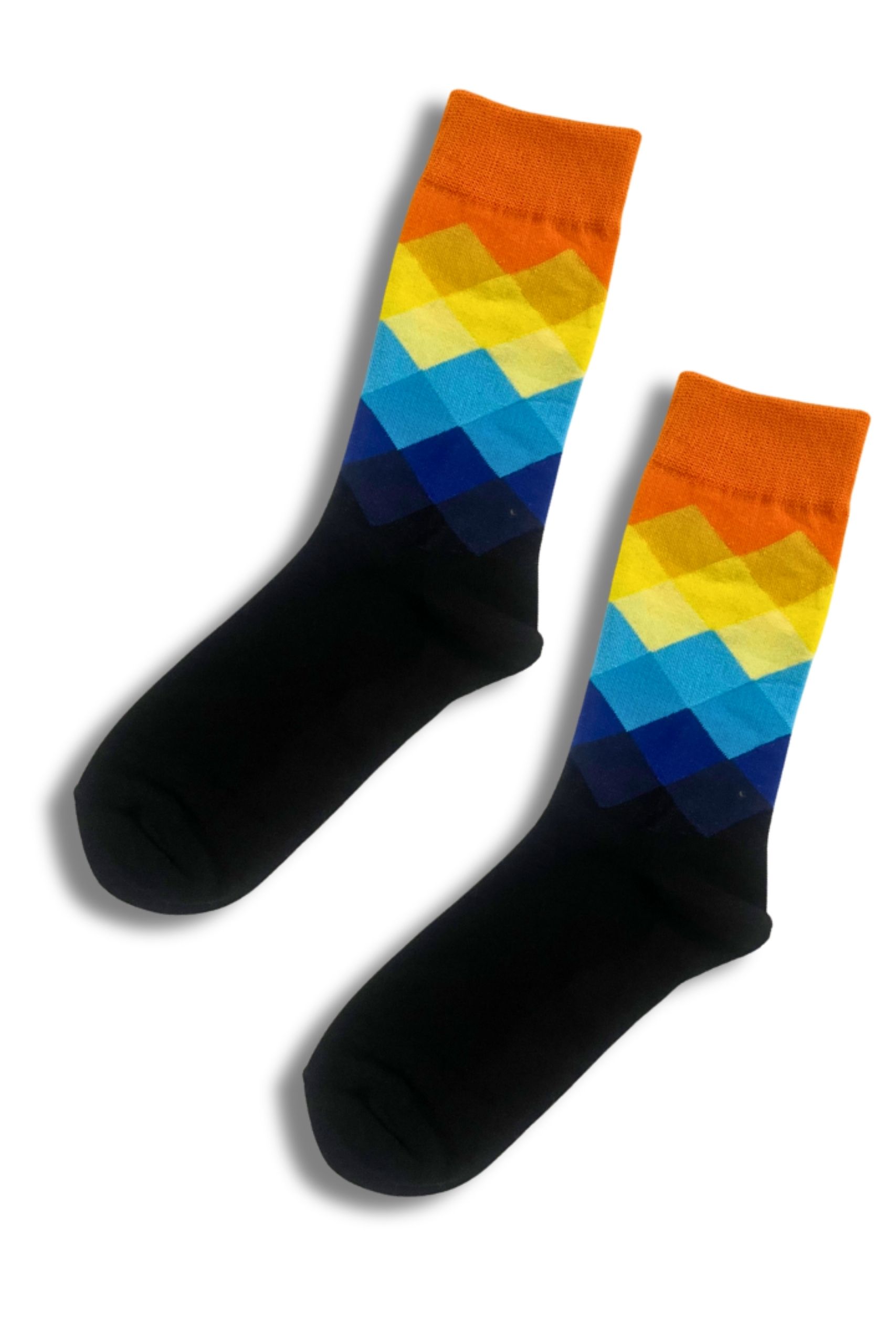 Orange & Yellow Crew Socks