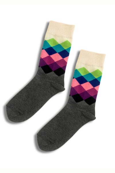 White & Green Crew Socks