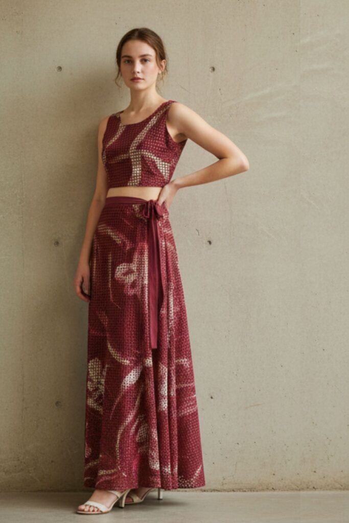 Burgundy Floral Co-ord Set