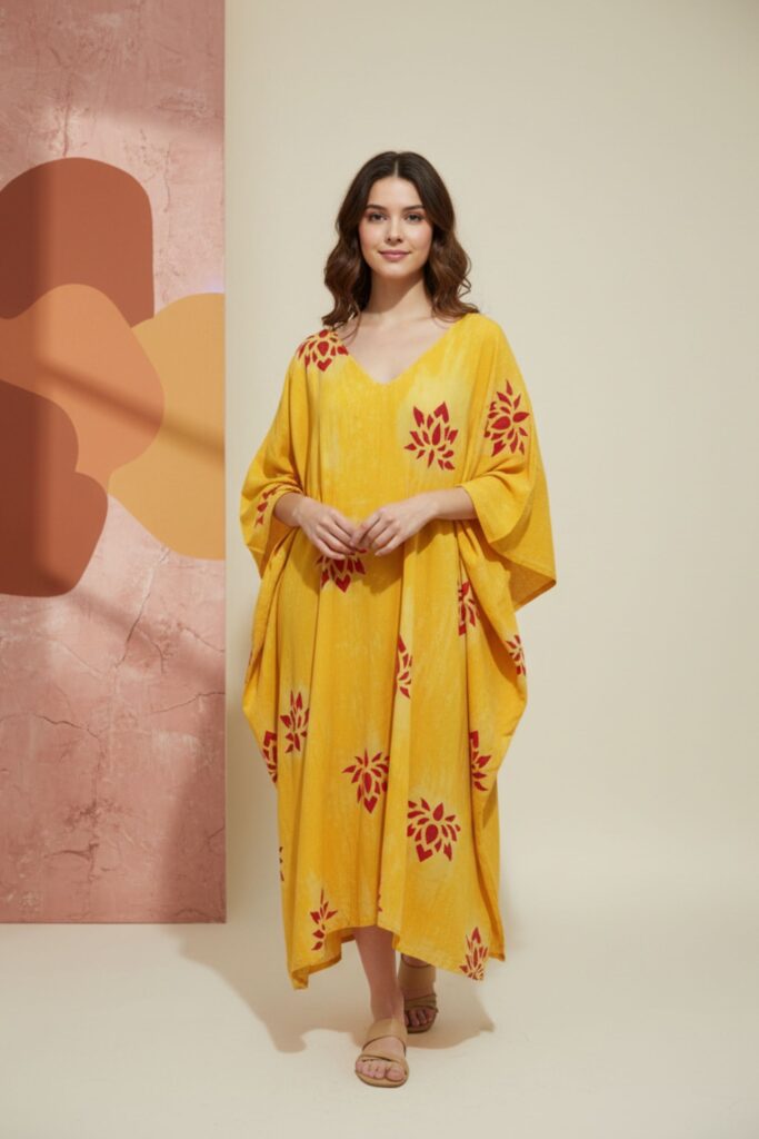 Saffron Lotus Kaftan