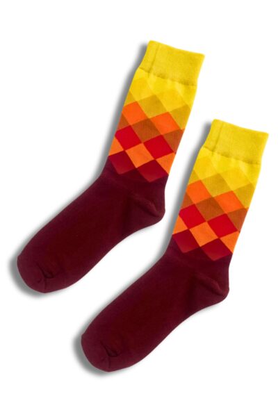 Yellow & Red Crew Socks