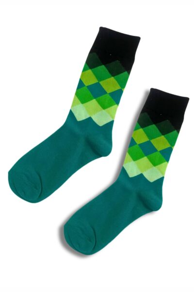 Black & Green Crew Socks
