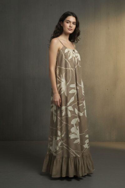 White Florals Cutlon Dress