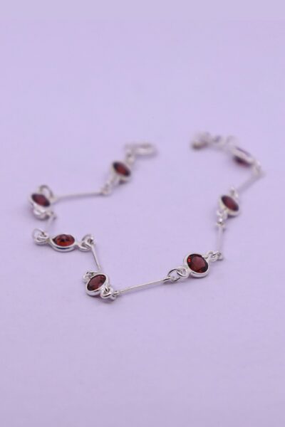 Garnet Link Bracelet
