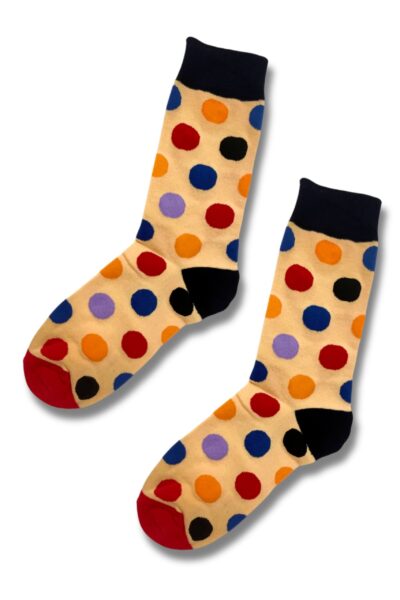 Beige & Black Polka Dot Socks