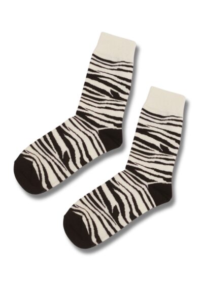 Stripes Of The Wild White & Black Socks