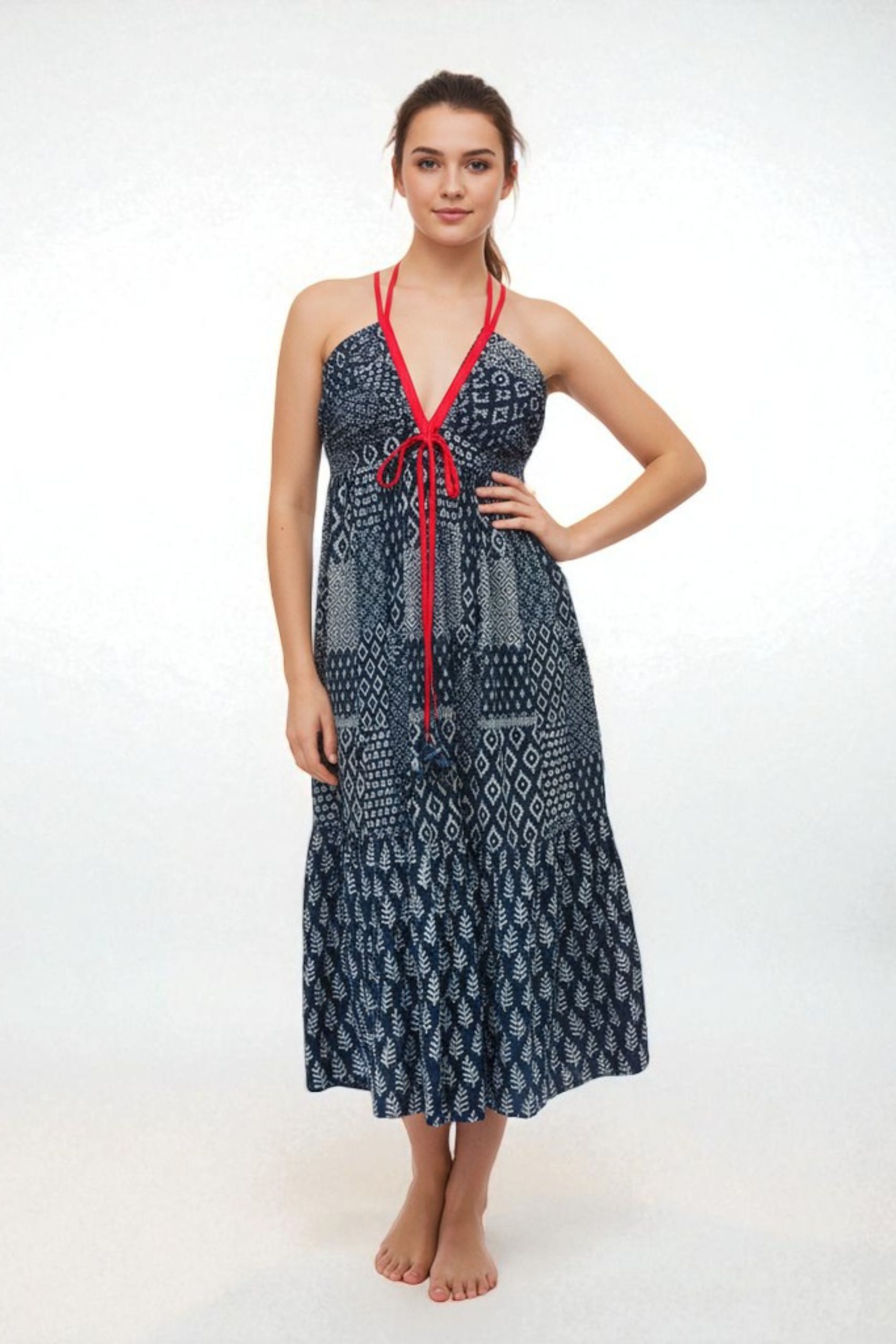 Anya Dress Indigo Pink Straps - Image 2