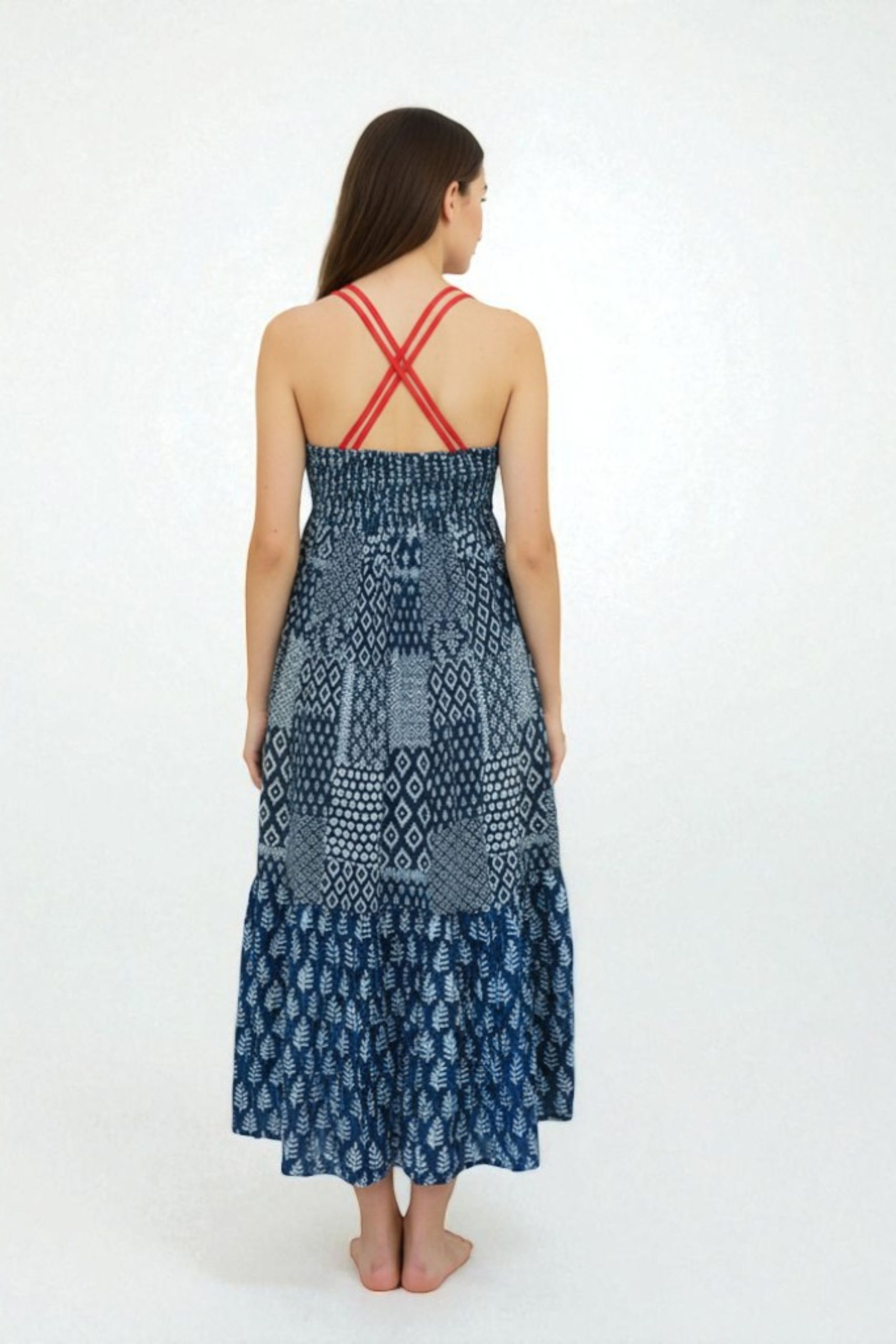 Anya Dress Indigo Pink Straps - Image 3