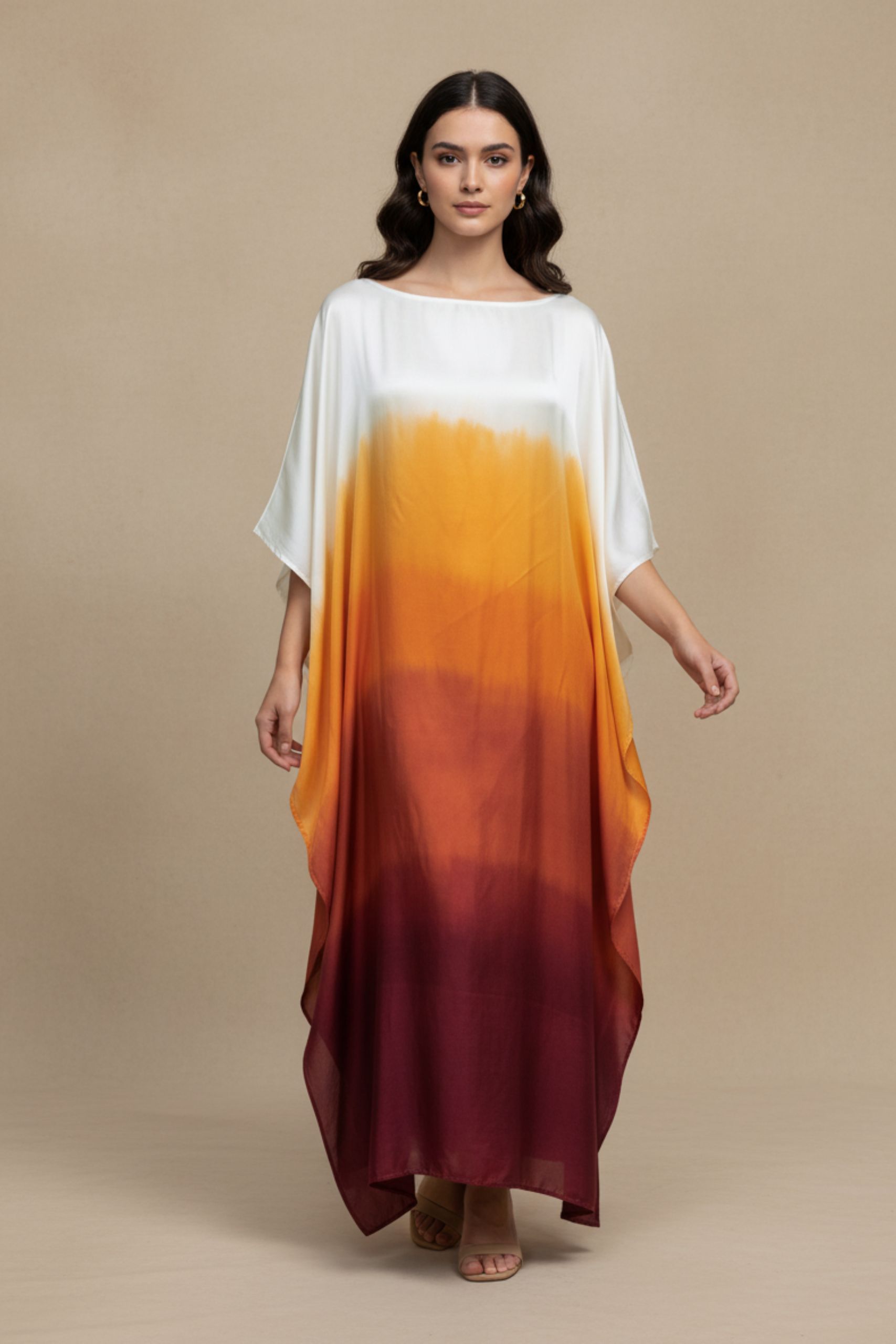 Orange & White Ombre Kaftan