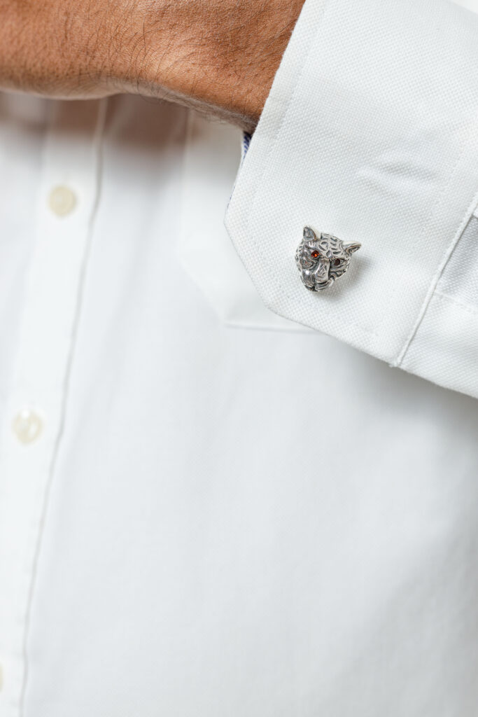 Handcrafted Lankan Leopard Garnet Cufflink