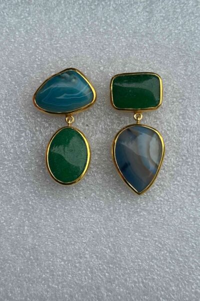 Onyx & Aventurine Mismatched Earrings
