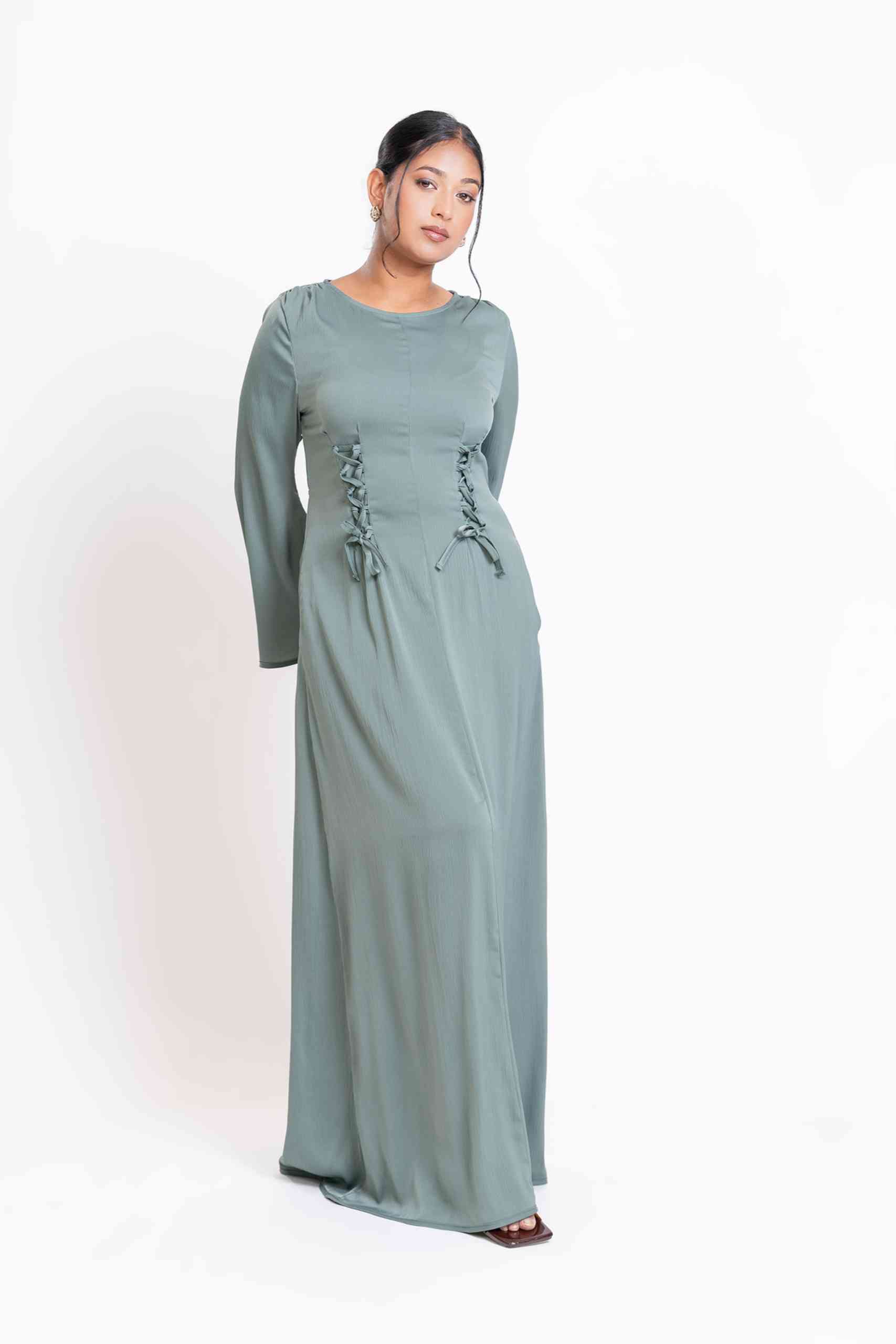 Green Front Lace Dress - Image 3