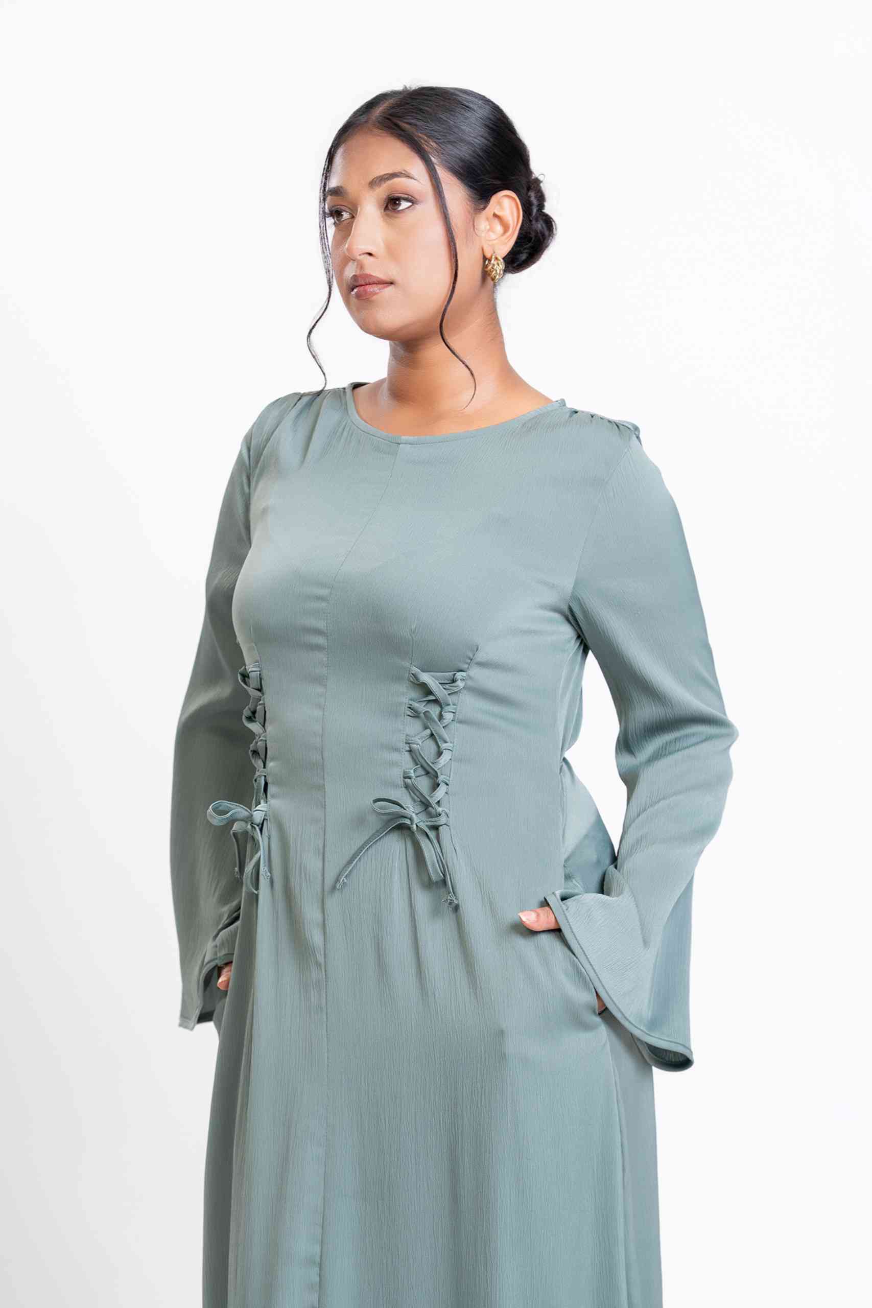 Green Front Lace Dress