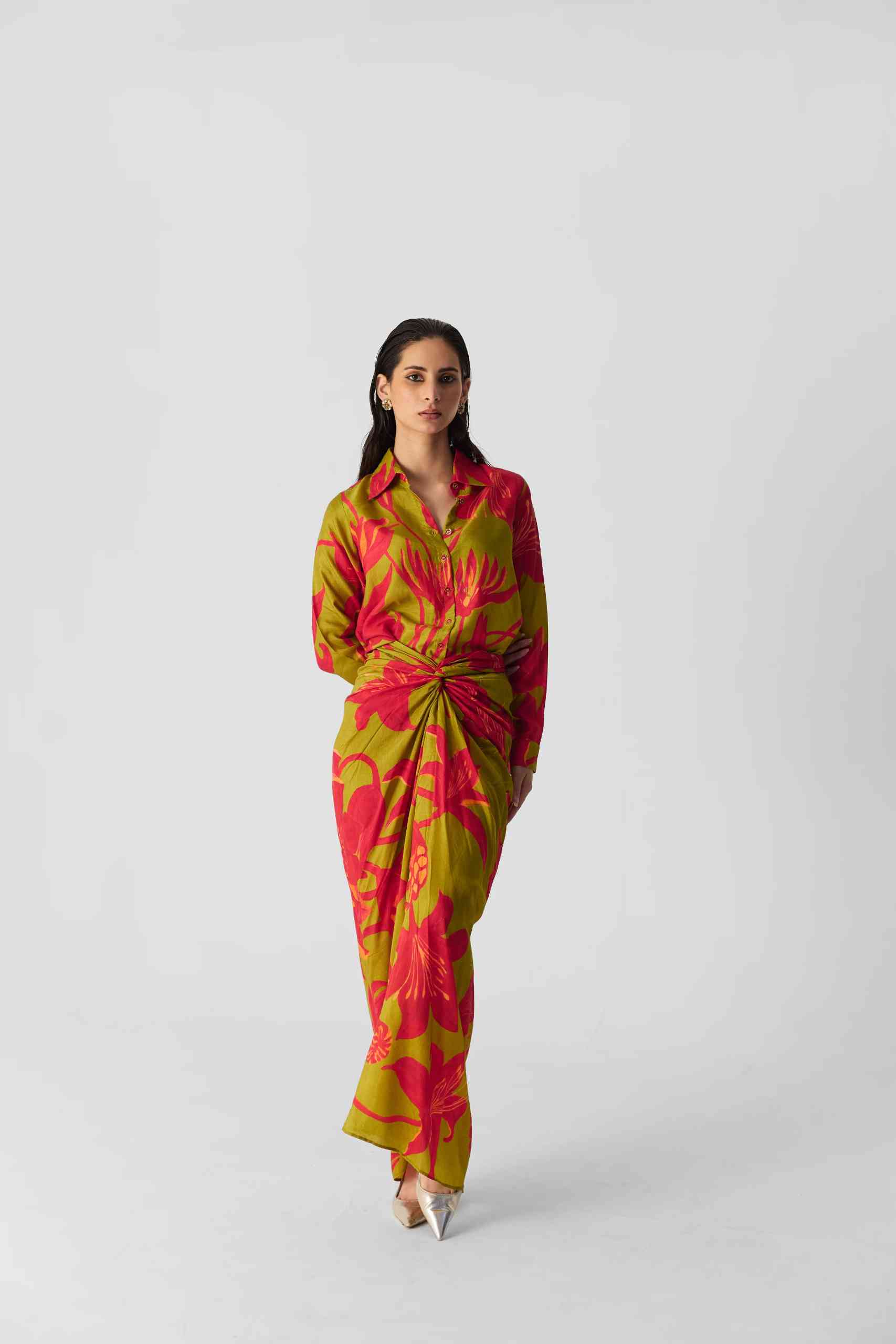 Lian Lime Shirt & Skirt Set - Image 3