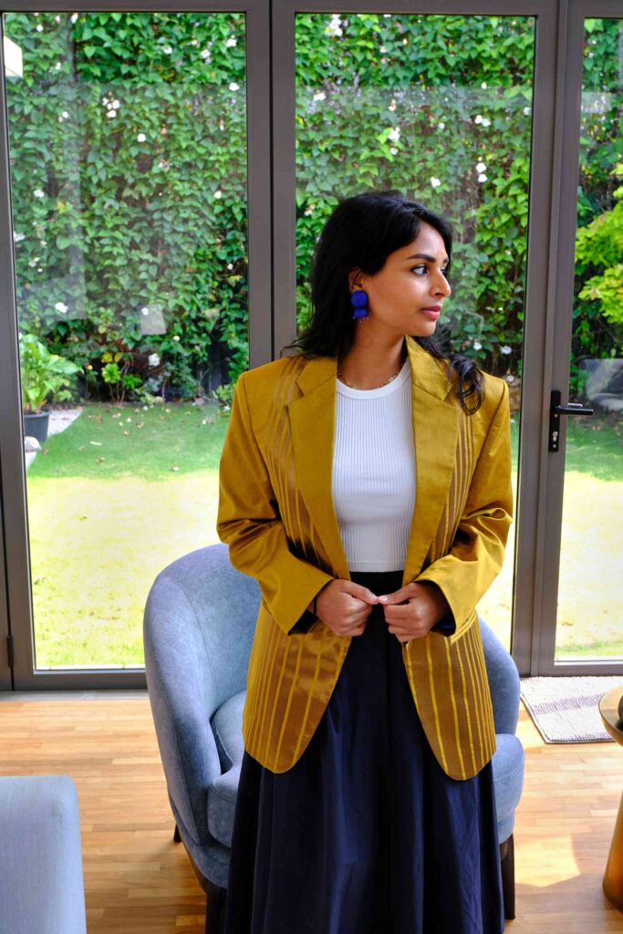 Gold Chanderi Blazer