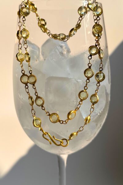 Lemon Quartz Long Necklace