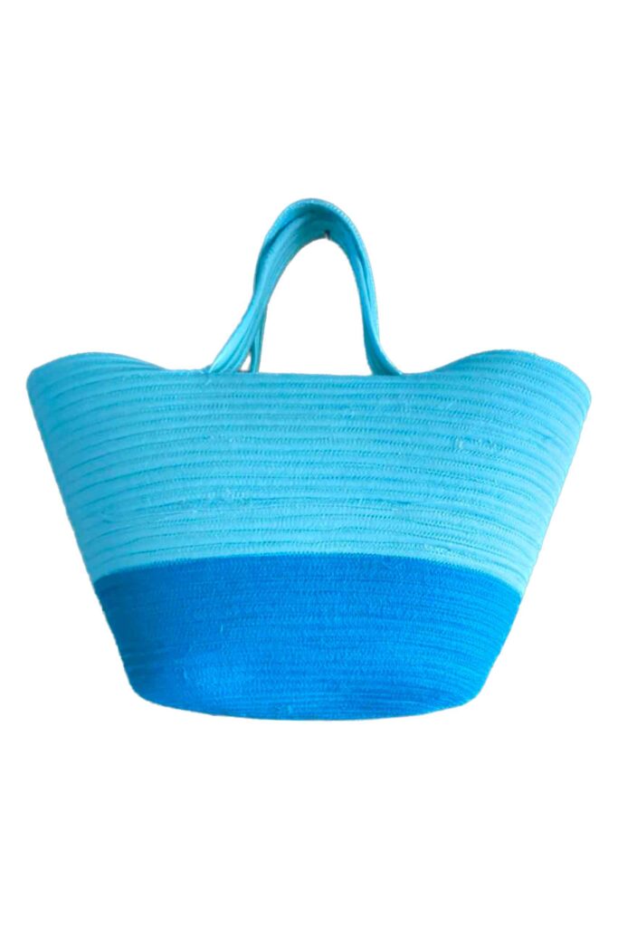 Color Block Large Tote- Blue
