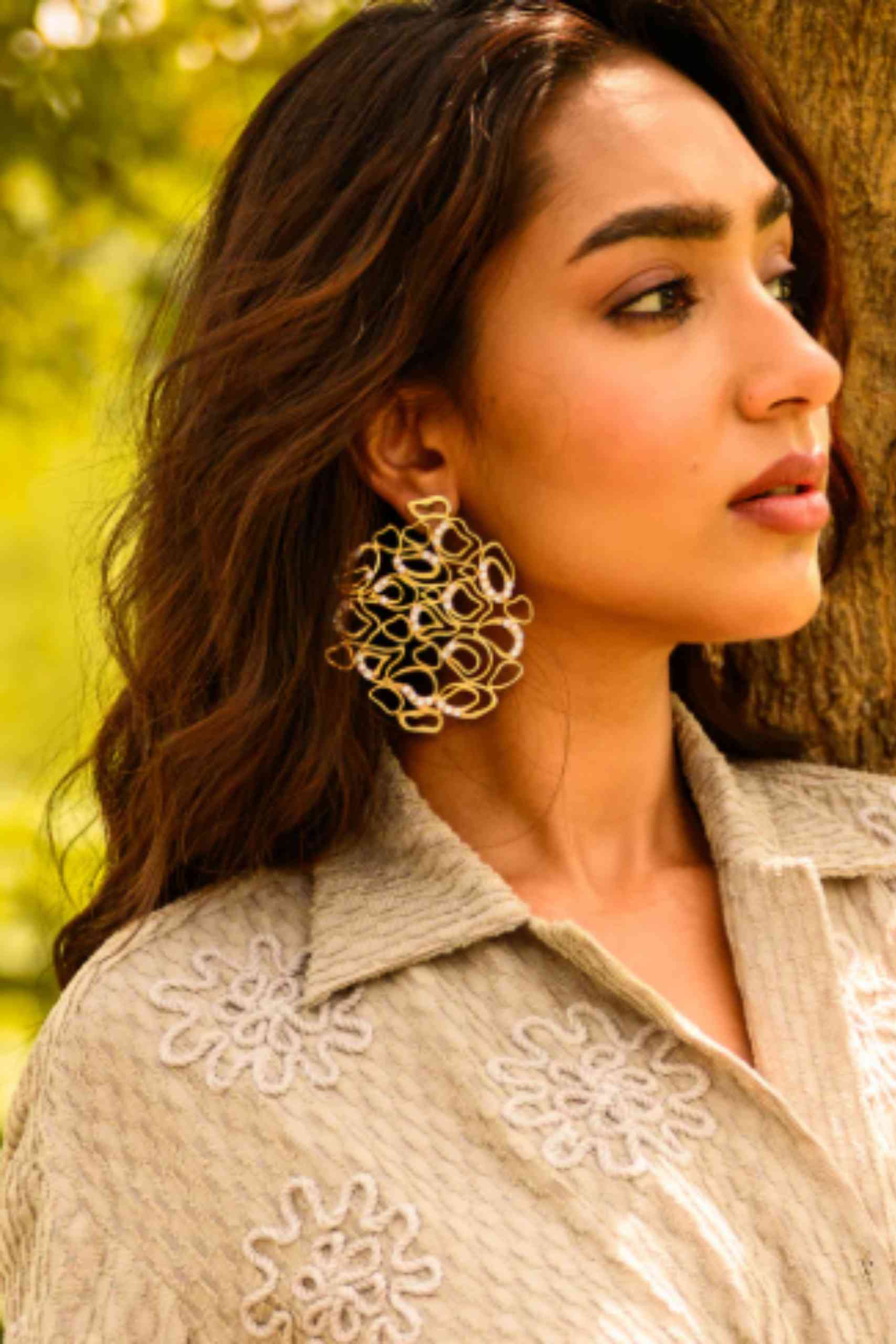 Flow Diamond Statement Earrings