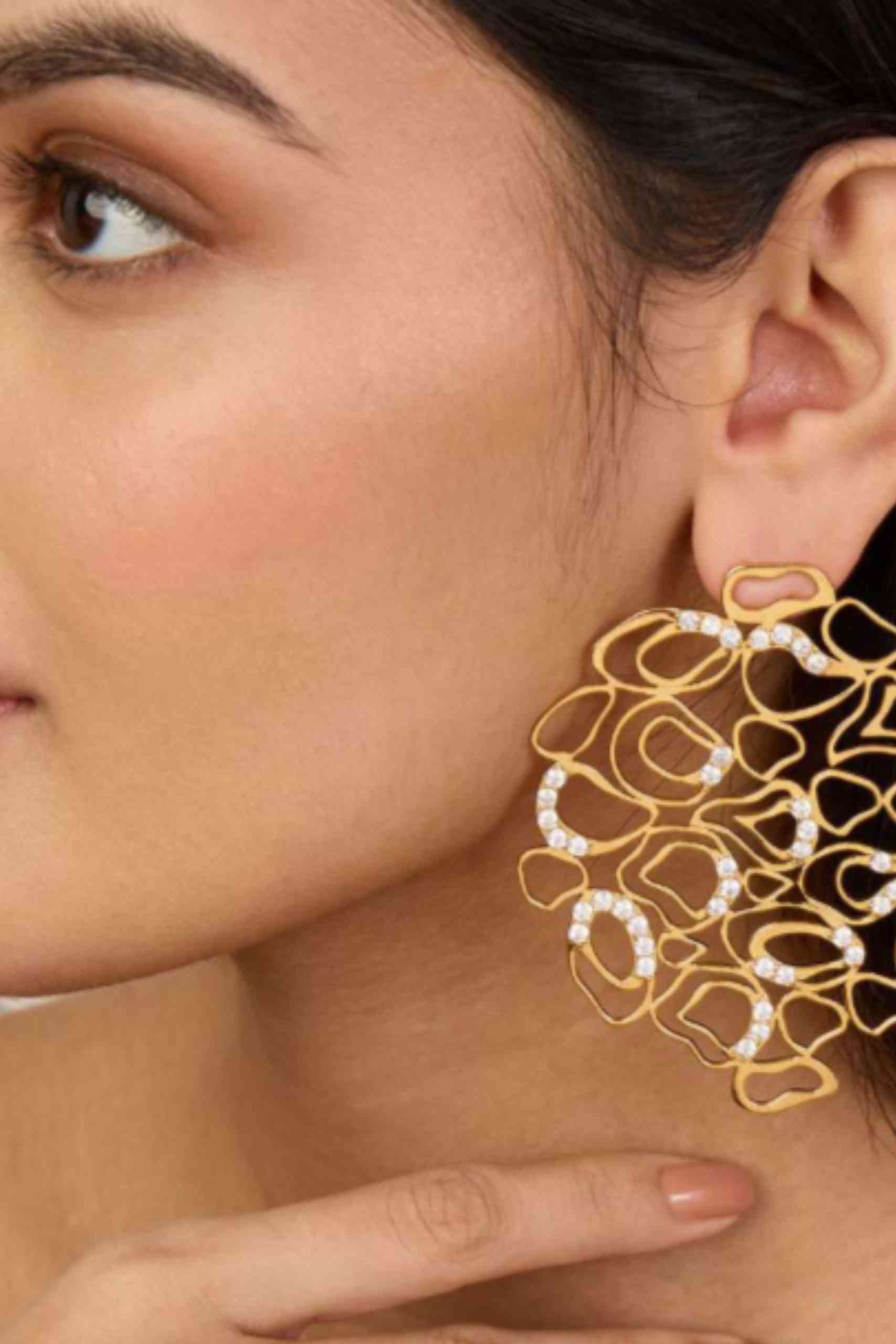 Flow Diamond Statement Earrings - Image 3