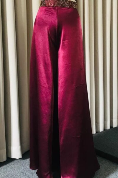 Ox Blood Embellished Trouser