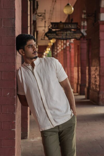 Heritage White Linen Short - Sleeve Shirt