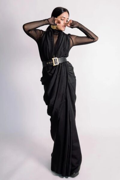 Obsidian Black Saree