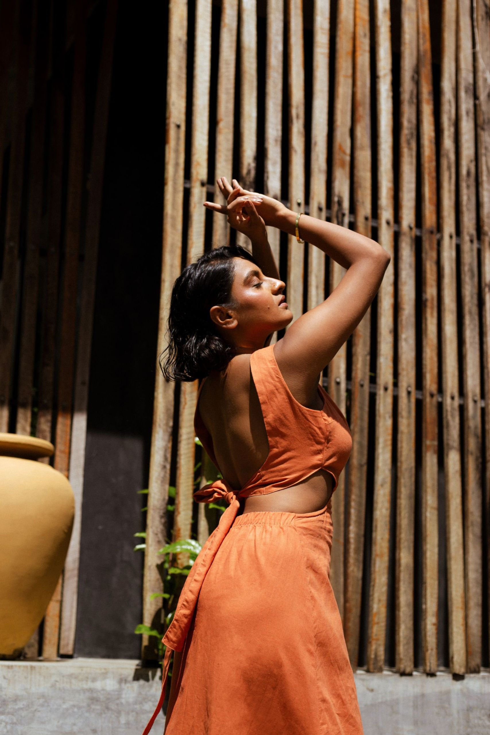 Faya Orange Dress - Image 4