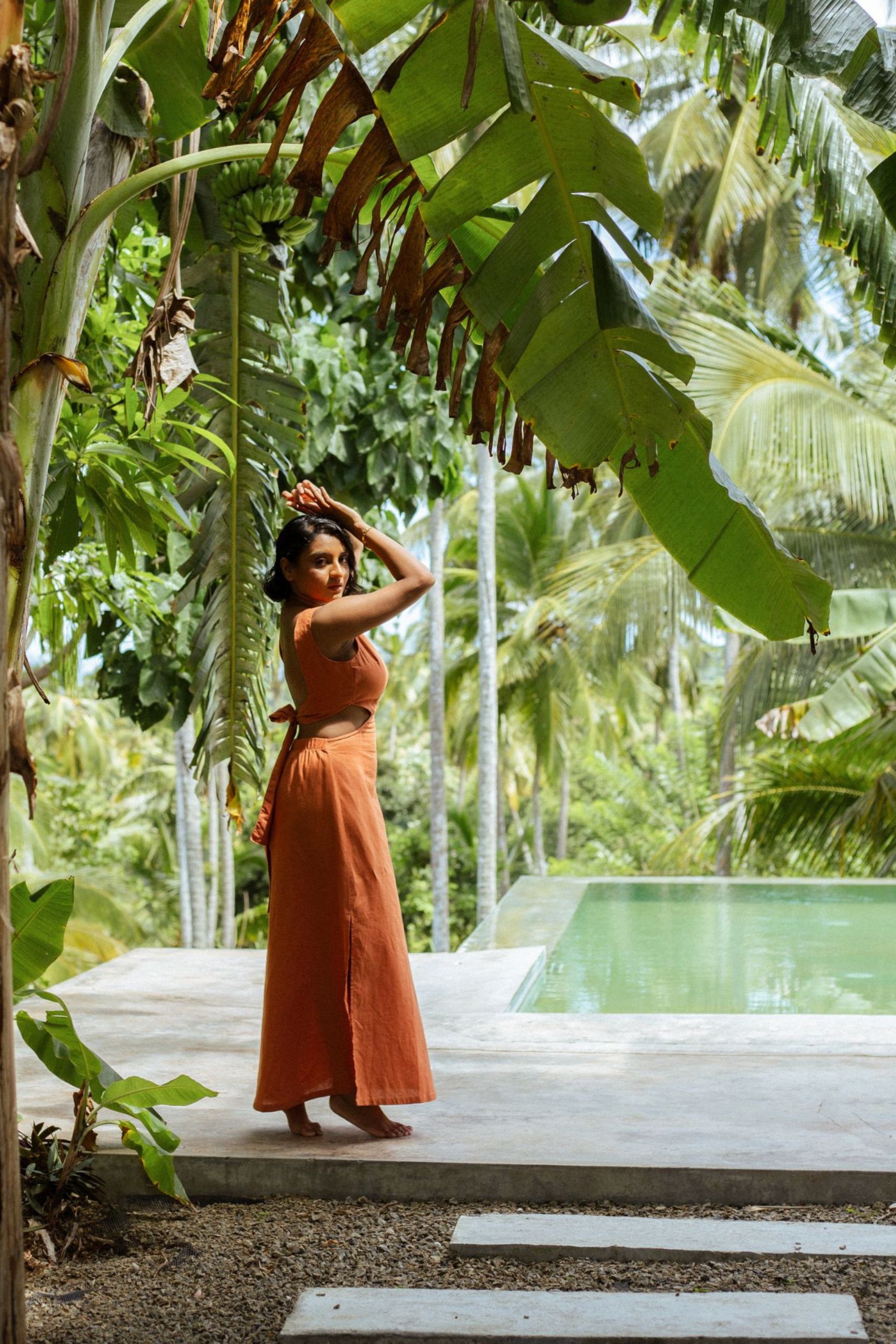 Faya Orange Dress - Image 5