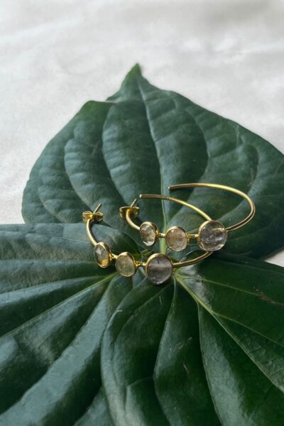 Golden Rutile Quartz Hoops
